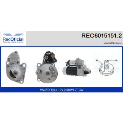 Motorino d'avviamento REC60151512 RECOFICIAL