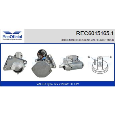 Motorino d'avviamento REC60151651 RECOFICIAL