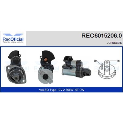 Motorino d'avviamento REC60152060 RECOFICIAL