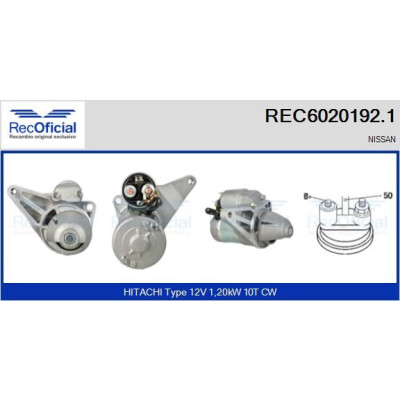 Motorino d'avviamento REC60201921 RECOFICIAL