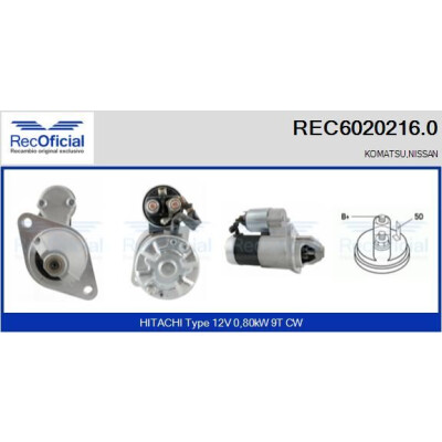 Motorino d'avviamento REC60202160 RECOFICIAL