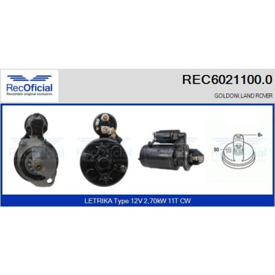 Motorino d'avviamento REC60211000 RECOFICIAL