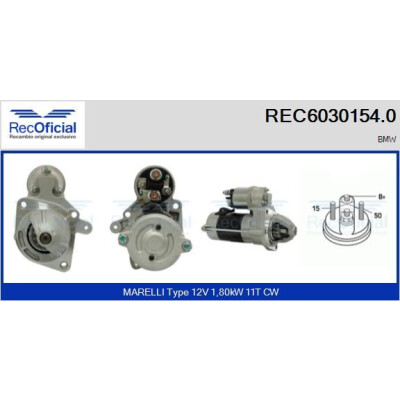 Motorino d'avviamento REC60301540 RECOFICIAL