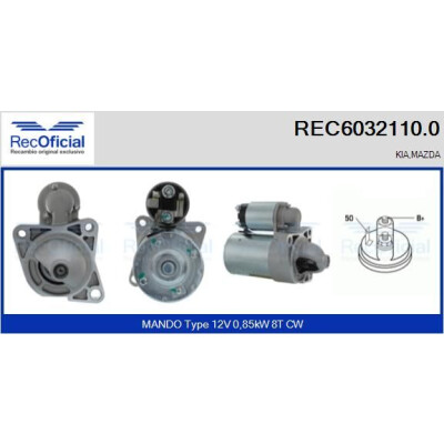 Motorino d'avviamento REC60321100 RECOFICIAL