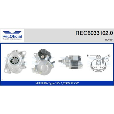 Motorino d'avviamento REC60331020 RECOFICIAL