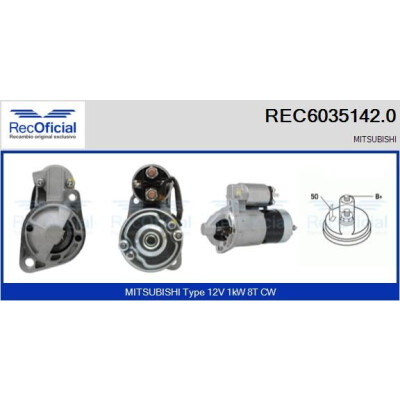 Motorino d'avviamento REC60351420 RECOFICIAL