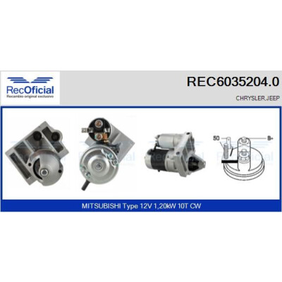 Motorino d'avviamento REC60352040 RECOFICIAL