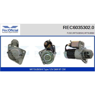 Motorino d'avviamento REC60353020 RECOFICIAL