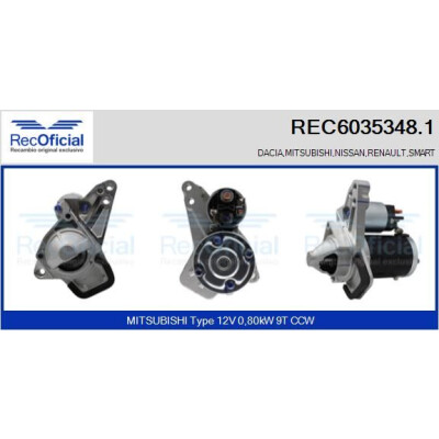 Motorino d'avviamento REC60353481 RECOFICIAL