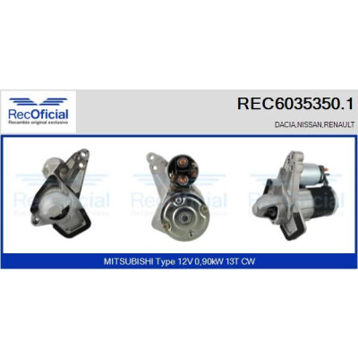 Motorino d'avviamento REC60353501 RECOFICIAL