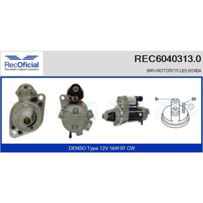 Motorino d'avviamento REC60403130 RECOFICIAL