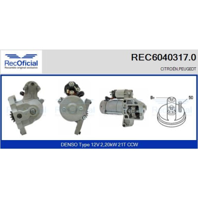 Motorino d'avviamento REC60403170 RECOFICIAL