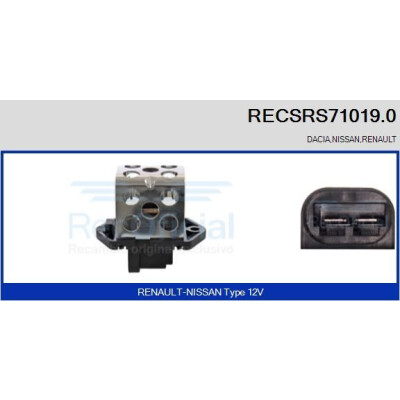 Resistenza anteriore, elettromotore (ventola radiatore) RECSRS710190 RECOFICIAL