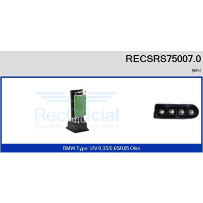 Resistenza, Ventilatore abitacolo RECSRS750070 RECOFICIAL
