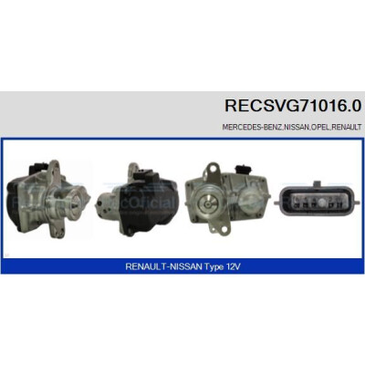 Valvola EGR RECSVG710160 RECOFICIAL