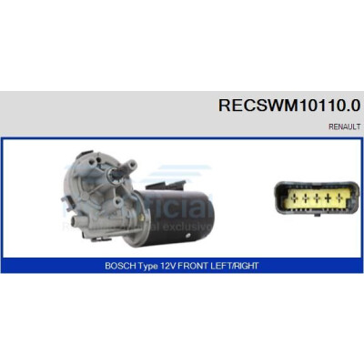 Motore tergicristallo RECSWM101100 RECOFICIAL