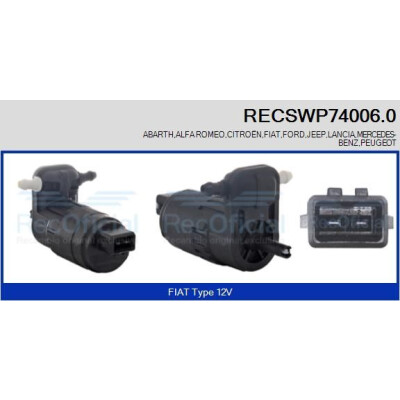 Pompa acqua lavaggio, Pulizia cristalli RECSWP740060 RECOFICIAL