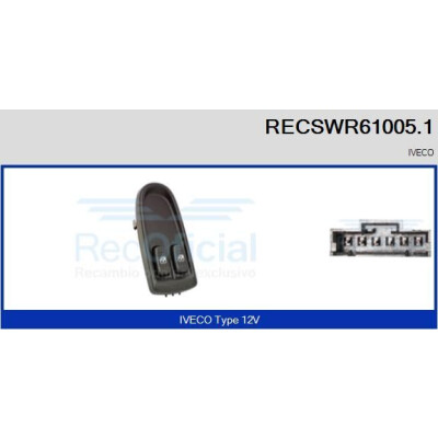 Interruttore, Alzacristallo RECSWR610051 RECOFICIAL