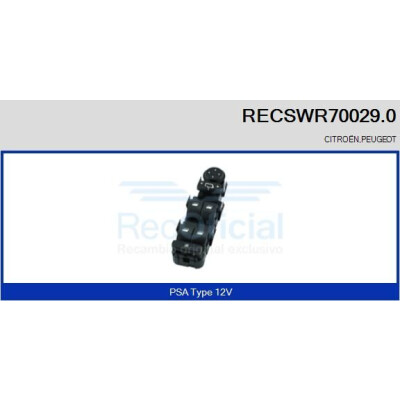 Interruttore, Alzacristallo RECSWR700290 RECOFICIAL