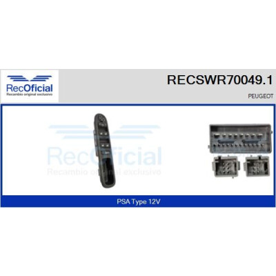 Interruttore, Alzacristallo RECSWR700491 RECOFICIAL