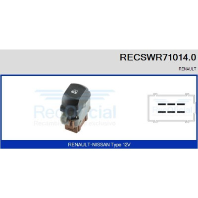 Interruttore, Alzacristallo RECSWR710140 RECOFICIAL
