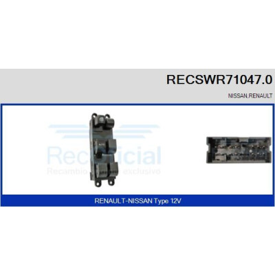 Interruttore, Alzacristallo RECSWR710470 RECOFICIAL
