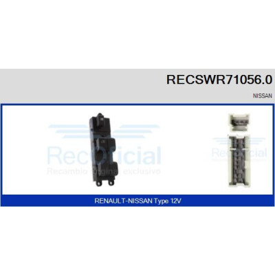 Interruttore, Alzacristallo RECSWR710560 RECOFICIAL