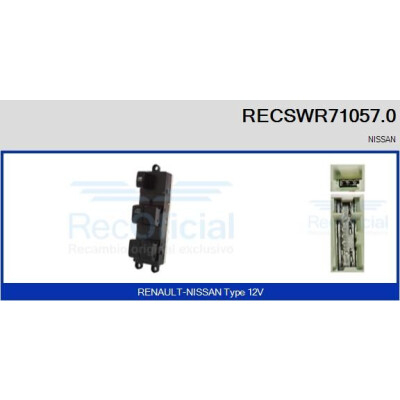 Interruttore, Alzacristallo RECSWR710570 RECOFICIAL