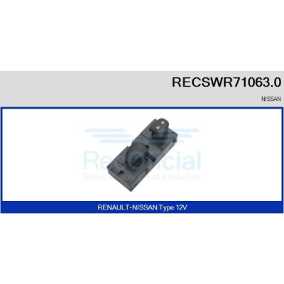 Interruttore, Alzacristallo RECSWR710630 RECOFICIAL