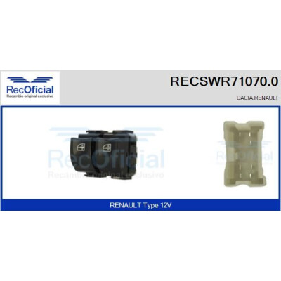 Interruttore, Alzacristallo RECSWR710700 RECOFICIAL