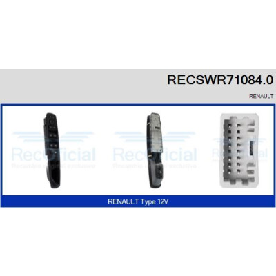 Interruttore, Alzacristallo RECSWR710840 RECOFICIAL