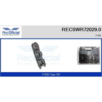 Interruttore, Alzacristallo RECSWR720290 RECOFICIAL