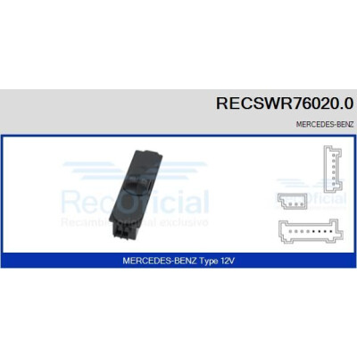Interruttore, Alzacristallo RECSWR760200 RECOFICIAL