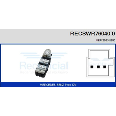 Interruttore, Alzacristallo RECSWR760400 RECOFICIAL