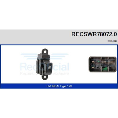 Interruttore, Alzacristallo RECSWR780720 RECOFICIAL