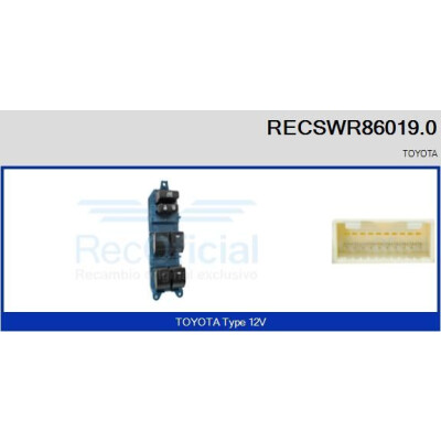 Interruttore, Alzacristallo RECSWR860190 RECOFICIAL
