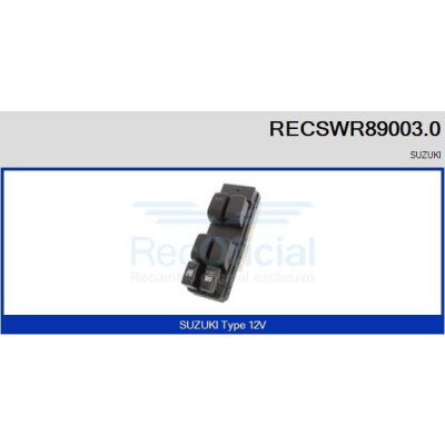 Interruttore, Alzacristallo RECSWR890030 RECOFICIAL