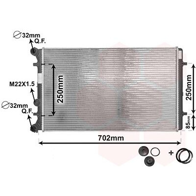 Radiatore, Raffreddamento motore 03002129 VANWEZEL