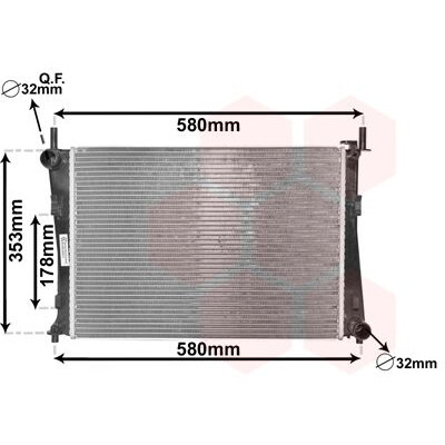 Radiatore, Raffreddamento motore 18002325 VANWEZEL
