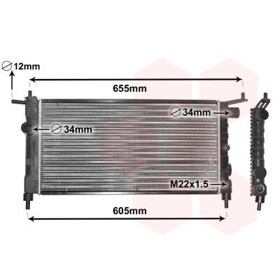 Radiatore, Raffreddamento motore 37002183 VANWEZEL