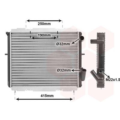 Radiatore, Raffreddamento motore 43002128 VANWEZEL