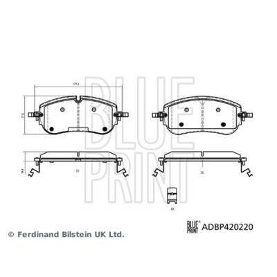 Kit pastiglie freno, Freno a disco ADBP420220 BLUEPRINT