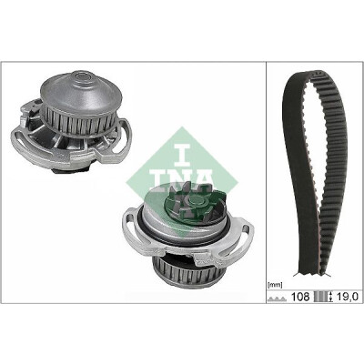 Pompa acqua + Kit cinghie dentate 530071730 INA