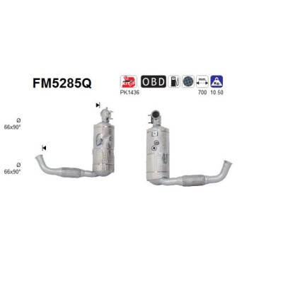 Filtro antiparticolato / particellare, Impianto gas scarico FM5285Q AS
