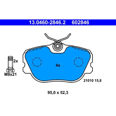 Kit pastiglie freno, Freno a disco 13046028462 ATE
