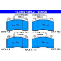 Kit pastiglie freno, Freno a disco 13046049952 ATE