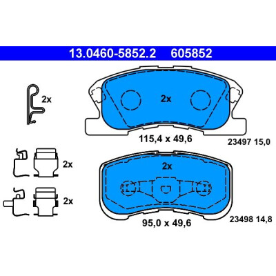 Kit pastiglie freno, Freno a disco 13046058522 ATE
