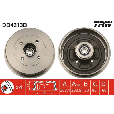 Tamburo freno DB4213B TRW