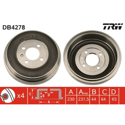 Tamburo freno DB4278 TRW