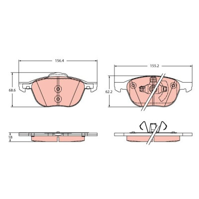 Kit pastiglie freno, Freno a disco GDB2348 TRW